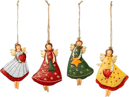 Resin Christmas Tree Ornaments 6-Pack Xmas Hanging Ornaments Santa Snowman Christmas Stocking Sleigh Ornaments for Holiday Decorations, Outdoor Holiday Home Decorations in Kuwait