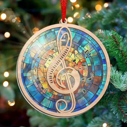 GEEMBI Record Player Ornament - Acrylic Christmas Ornaments 2025 - Retro Christmas Ornaments for Tree, Music Gifts for Women Men, 90s Nostalgia Gifts for Vinyl Record Lovers, Vinyl Record Ornament in Saudi Arabia