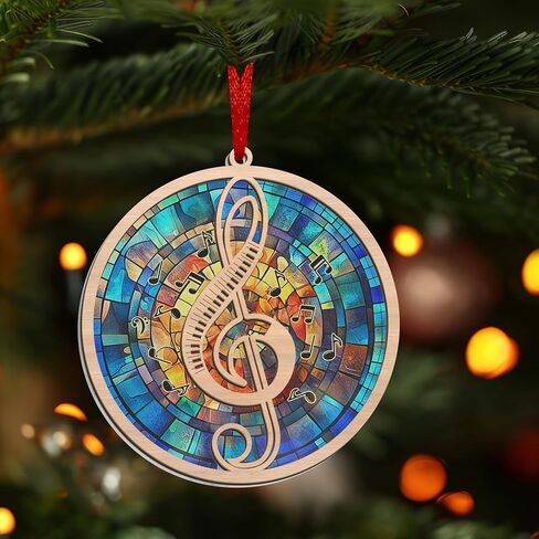 GEEMBI Record Player Ornament - Acrylic Christmas Ornaments 2025 - Retro Christmas Ornaments for Tree, Music Gifts for Women Men, 90s Nostalgia Gifts for Vinyl Record Lovers, Vinyl Record Ornament in Saudi Arabia