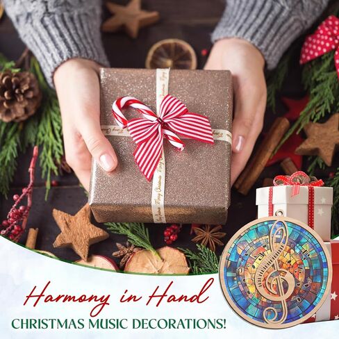GEEMBI Record Player Ornament - Acrylic Christmas Ornaments 2025 - Retro Christmas Ornaments for Tree, Music Gifts for Women Men, 90s Nostalgia Gifts for Vinyl Record Lovers, Vinyl Record Ornament in Saudi Arabia