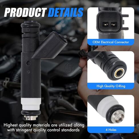 Sorghum Fuel Injectors Set of 8 Compatible with Ford F-150 2004-2008 Explorer E-150 E-150 Club Wagon E-250 F-150 Heritage & Lincoln Mark LT & Mercury Mountaineer Replace# 4L3Z-9F593-BA,FJ867,9F593191 in Saudi Arabia