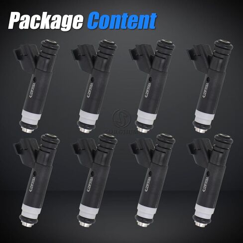 Sorghum Fuel Injectors Set of 8 Compatible with Ford F-150 2004-2008 Explorer E-150 E-150 Club Wagon E-250 F-150 Heritage & Lincoln Mark LT & Mercury Mountaineer Replace# 4L3Z-9F593-BA,FJ867,9F593191 in Saudi Arabia