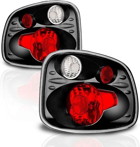 AmeriLite for 2001-2003 Ford F-150 Flareside Euro Polished Chrome Smoke Lens Replacement Tail Lights Brake Lamp Pair - Passenger and Driver Side in Saudi Arabia