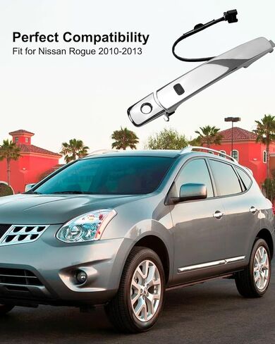 ULZOZN Front Exterior Door Handle Smart Entry Keyless Left＆Right Fit for Nissan Rogue 2010 2011 2012 2013 Replace 80640-CZ31A 80645-CA000 in Saudi Arabia