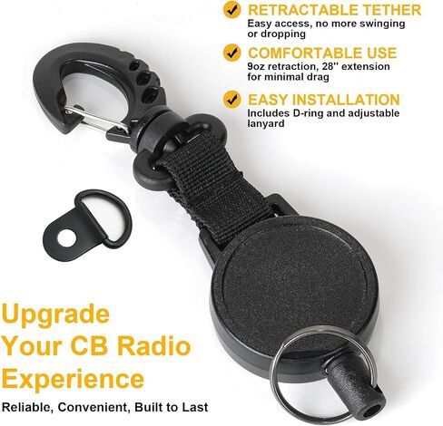 2 pack Gear Keeper CB Mic Holder Retractable Microphone Hook Holder w/Heavy-Duty Snap Clip Mount Adjustable Mic Lanyard and Hardware Mounting Kit in Saudi Arabia