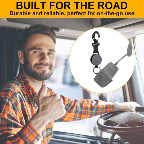 2 pack Gear Keeper CB Mic Holder Retractable Microphone Hook Holder w/Heavy-Duty Snap Clip Mount Adjustable Mic Lanyard and Hardware Mounting Kit in Saudi Arabia