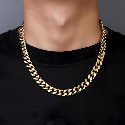 Gold Necklace for Women 14K Dainty Chunky Gold Chain Necklace Coffee Bean Chain Necklaces Trendy Fashion Jewelry in Saudi Arabia