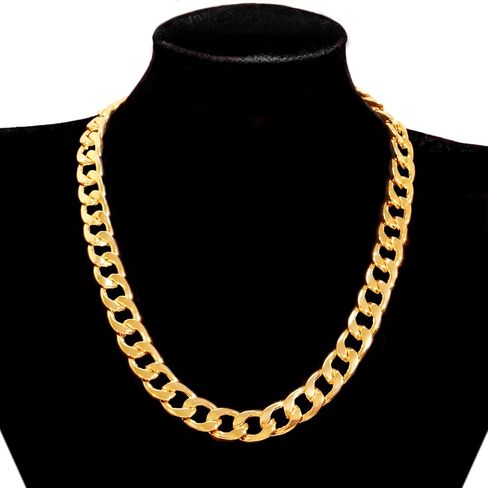 Gold Necklace for Women 14K Dainty Chunky Gold Chain Necklace Coffee Bean Chain Necklaces Trendy Fashion Jewelry in Saudi Arabia