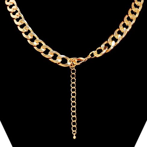 Gold Necklace for Women 14K Dainty Chunky Gold Chain Necklace Coffee Bean Chain Necklaces Trendy Fashion Jewelry in Saudi Arabia