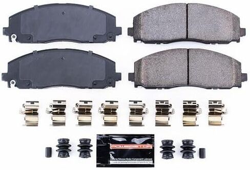 Power Stop Z23-1589 Front Z23 Carbon Fiber Infused Ceramic Brake Pads with Hardware For Chrysler Pacifica Town & Country Voyager Dodge Grand Caravan Journey Jeep Wrangler Gladiator VW Routan in Saudi Arabia