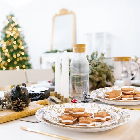 تشمل لوحات أوراق عيد الميلاد في Yungyan 120pcs لوحات حفلات عيد الميلاد 9 بوصة لوحات عشاء 7 بوصة يمكن التخلص منها لمرض العجائب في عيد الميلاد الشتوية عطلة عيد ميلاد (الفضة الأزرق ، النمط أ) in Kuwait