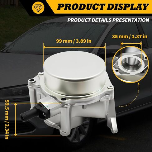 Brake Booster Vacuum Pump Compatible with 2008-2013 2015 A3 2008-2014 GTI 2008-2012 Jetta 2009-2015 CC 2009-2015 Eos Engine 1.8L 2.0L Replace 06H145100AD 06H145100AK in Saudi Arabia