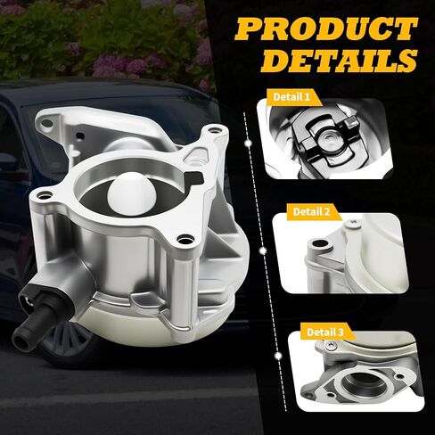 Brake Booster Vacuum Pump Compatible with 2008-2013 2015 A3 2008-2014 GTI 2008-2012 Jetta 2009-2015 CC 2009-2015 Eos Engine 1.8L 2.0L Replace 06H145100AD 06H145100AK in Saudi Arabia