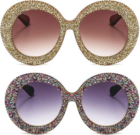 willochra Oversized Round Sunglasses Women Diamond Rhinestone Sunglasses Men Luxury Glasses Eyeglasses in Saudi Arabia