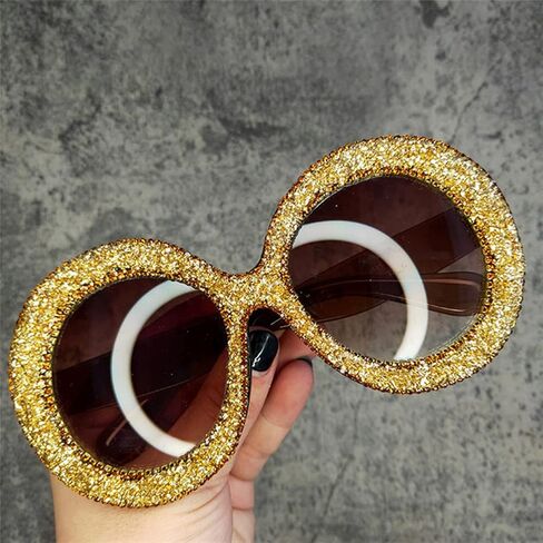 willochra Oversized Round Sunglasses Women Diamond Rhinestone Sunglasses Men Luxury Glasses Eyeglasses in Saudi Arabia