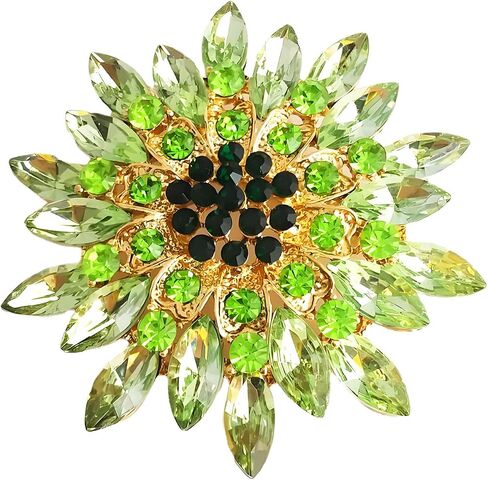 WCRAZYE Sunflower Brooch Pins for Women Sparkly Big Premium Rhinestone Crystal Red Flower Bouquets Lapels Brooch Elegant Clothing Skirt Hat Bag Accessories for Teen Girls in Saudi Arabia