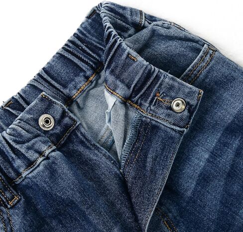 KIDSCOOL SPACE Big Girls Jeans, 5-14T Simple Design Boys Ribbed Waist Denim Pants in Kuwait
