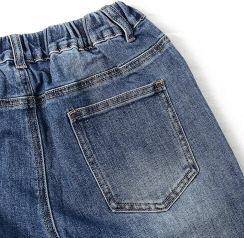 KIDSCOOL SPACE Big Girls Jeans, 5-14T Simple Design Boys Ribbed Waist Denim Pants in Kuwait