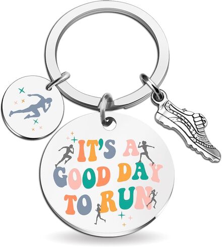Track and Field Gifts for Runners Women Men Marathon Essentials Cross Country Running Accessories Personalized It Is a Good Day To Run Keychain in Saudi Arabia