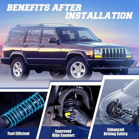 Rear 2 PCS Set Shock Absorber Compatible with Jeep Cherokee 1997-2000 L4 2.5L L6 4.0L Rear Left & Right # G63425, 344089, 342554, 173542, 81549, 61536 in Saudi Arabia