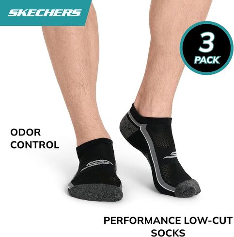 Skechers mens 3-pack Performance Golf Low Cut Socks, Odor Control & Mesh Ventilation in Saudi Arabia