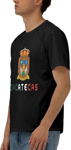 Flag of Zacatecas Men's Cotton Short Sleeved T-Shirt Crewneck Classic Breathable Tees in Saudi Arabia