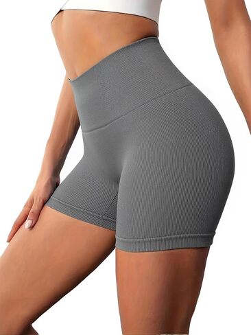 Women High Waisted Workout Shorts Athletic Fitness Shorts Stretchy Gym Shorts Quick-Dry Running Yoga Shorts(Black S) in Saudi Arabia