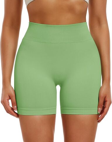 High Waisted Yoga Shorts for Women 5" Tummy Control Fitness Athletic Workout Running Shorts in Saudi Arabia