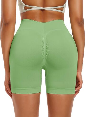 High Waisted Yoga Shorts for Women 5" Tummy Control Fitness Athletic Workout Running Shorts in Saudi Arabia