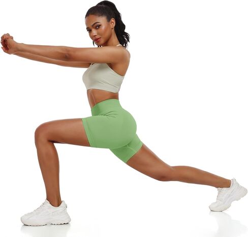 High Waisted Yoga Shorts for Women 5" Tummy Control Fitness Athletic Workout Running Shorts in Saudi Arabia