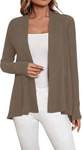 سترة سوداء طويلة الأكمام من Sweet Hearts للنساء - سترات خفيفة الوزن ومفتوحة من الأمام للنساء من Kimonos Fall Duster in Kuwait