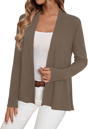 سترة سوداء طويلة الأكمام من Sweet Hearts للنساء - سترات خفيفة الوزن ومفتوحة من الأمام للنساء من Kimonos Fall Duster in Kuwait