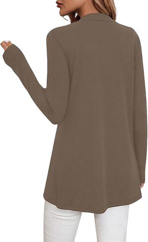سترة سوداء طويلة الأكمام من Sweet Hearts للنساء - سترات خفيفة الوزن ومفتوحة من الأمام للنساء من Kimonos Fall Duster in Kuwait