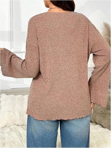 SOLY HUX Women's Button Down Deep V Neck Cardigan Sweater Long Sleeve Shirts Casual Fall Outerwear in Saudi Arabia