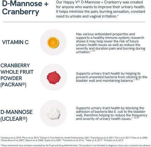 Happy v Dr. مركب D-Mannose مع حبوب التوت البري للنساء التوت البري لعلاج التهابات المسالك البولية ومسحوق D Mannose للوقاية من عدوى المسالك البولية، وصحة وتناغم المثانة والمسالك البولية in Saudi Arabia