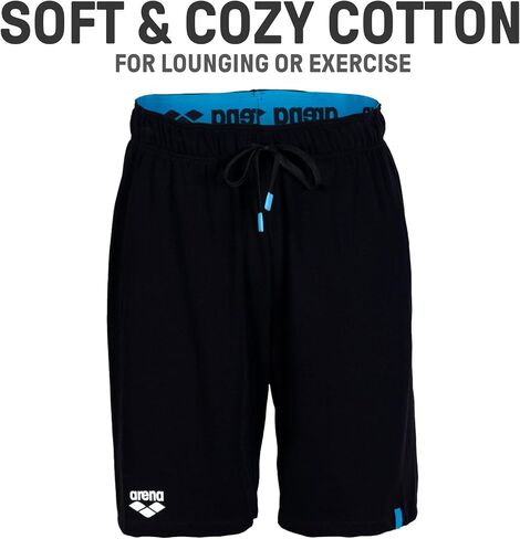ARENA Bermuda Solid Unisex Shorts, Mens Womens Comfy 100 Percent Cotton Jersey Sweat Shorts Drawstring Deep Side Pockets in Saudi Arabia