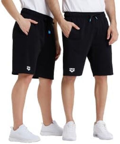 ARENA Bermuda Solid Unisex Shorts, Mens Womens Comfy 100 Percent Cotton Jersey Sweat Shorts Drawstring Deep Side Pockets in Saudi Arabia