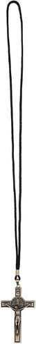 Intercession St Benedict Crucifix on Cord Necklace (Antique Gold) in Saudi Arabia