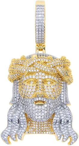 925 Sterling Silver Religious Jesus Head Pendant with Chain - Christian Jewelry Jesus Piece Chain Necklace for Women and Men in Saudi Arabia