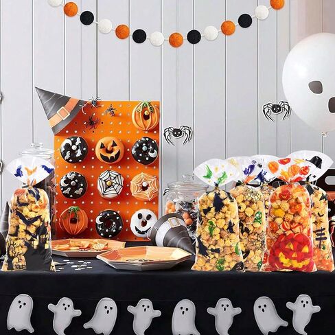 Lodeihoo 50 PCS Easter Clear Treat Facs ، Waster Plastic Candy Gift Facs With 50 PCSTWISTER TIES FOR SNAP in Kuwait