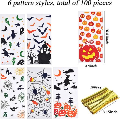 Lodeihoo 50 PCS Easter Clear Treat Facs ، Waster Plastic Candy Gift Facs With 50 PCSTWISTER TIES FOR SNAP in Kuwait