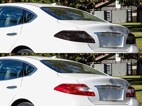 Rvinyl Tail Light Pre Cut Film Tint Cover Kit in Blackout Smoke Compatible with Infiniti M37 2011-2013 - Adhesive Backs in Saudi Arabia