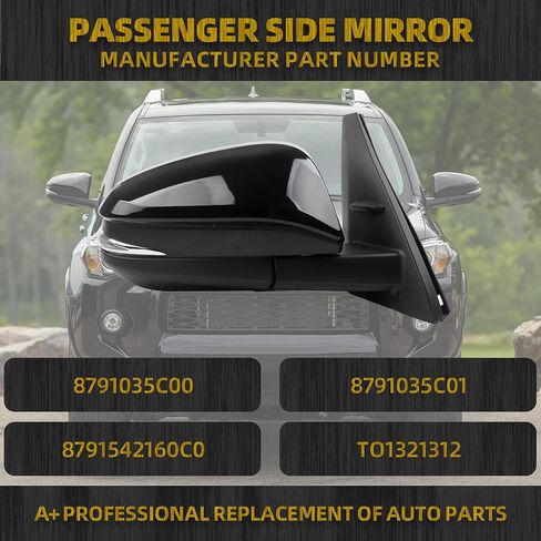 Dasbecan Left Driver Side Mirror Compatible with Toyota 4Runner 2014-2023 Manual Folding Power Adjustable Glass Heated Turn Signal Puddle Light Black 9Pins Replace# 8794035B70 in Saudi Arabia