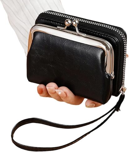 Women‘s Clasp Wallet Small Ladies Compact Bifold Leather Vintage Coin Wallet in Saudi Arabia