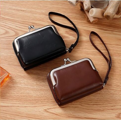 Women‘s Clasp Wallet Small Ladies Compact Bifold Leather Vintage Coin Wallet in Saudi Arabia