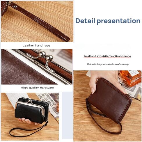 Women‘s Clasp Wallet Small Ladies Compact Bifold Leather Vintage Coin Wallet in Saudi Arabia