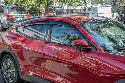 Replacement for 2020-2023 Ford Mustang Mach-E | EOS Visors Tape-On Style Smoke Tinted Side Vents Window Deflectors Rain Guard DWV-V223 in Saudi Arabia