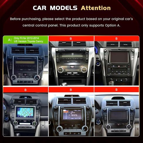 ستيريو سيارة 2+32 جيجابايت أندرويد 13 لسيارة تويوتا كامري ستيريو 2012-2014 مع Carplay Android Auto، Hikity 10.1 بوصة تعمل باللمس راديو السيارة مع نظام ملاحة GPS بلوتوث FM RDS كاميرا احتياطية in Saudi Arabia