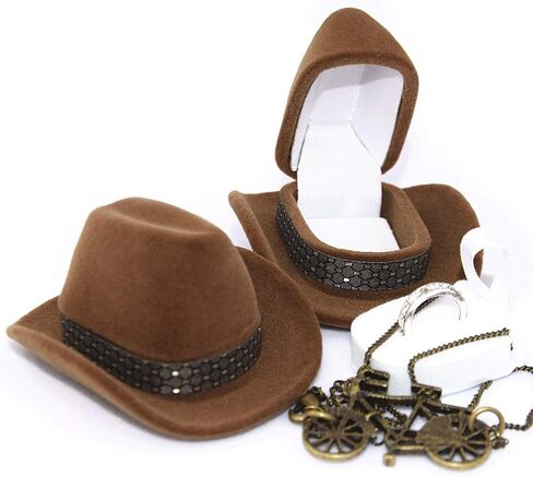 YOUAI Ring Display, Creative Cowboy Hat Shape Rings Box Jewellery Display Storage Case in Saudi Arabia