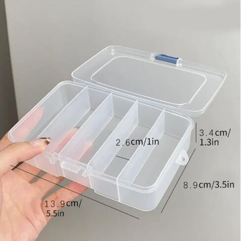 5 Grid Clear Plastic Fishing Tackle Accessory Box Container, Clear Tiny Fishing Lure Bait Hooks Storage Box for Hair Clips And Jewelry Making Organizer in Saudi Arabia